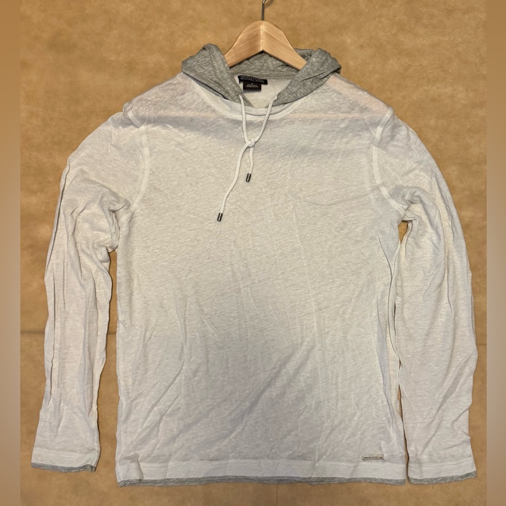 New Michael Kors Mens Medium Light Hoodie - White/Grey